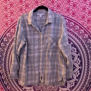Gray/White plaid Button Down